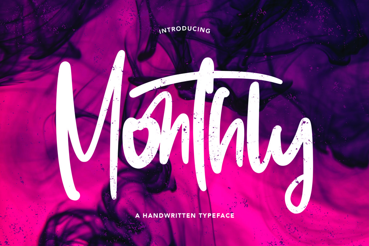 Monthly - Handwritten Typeface Font example image 1