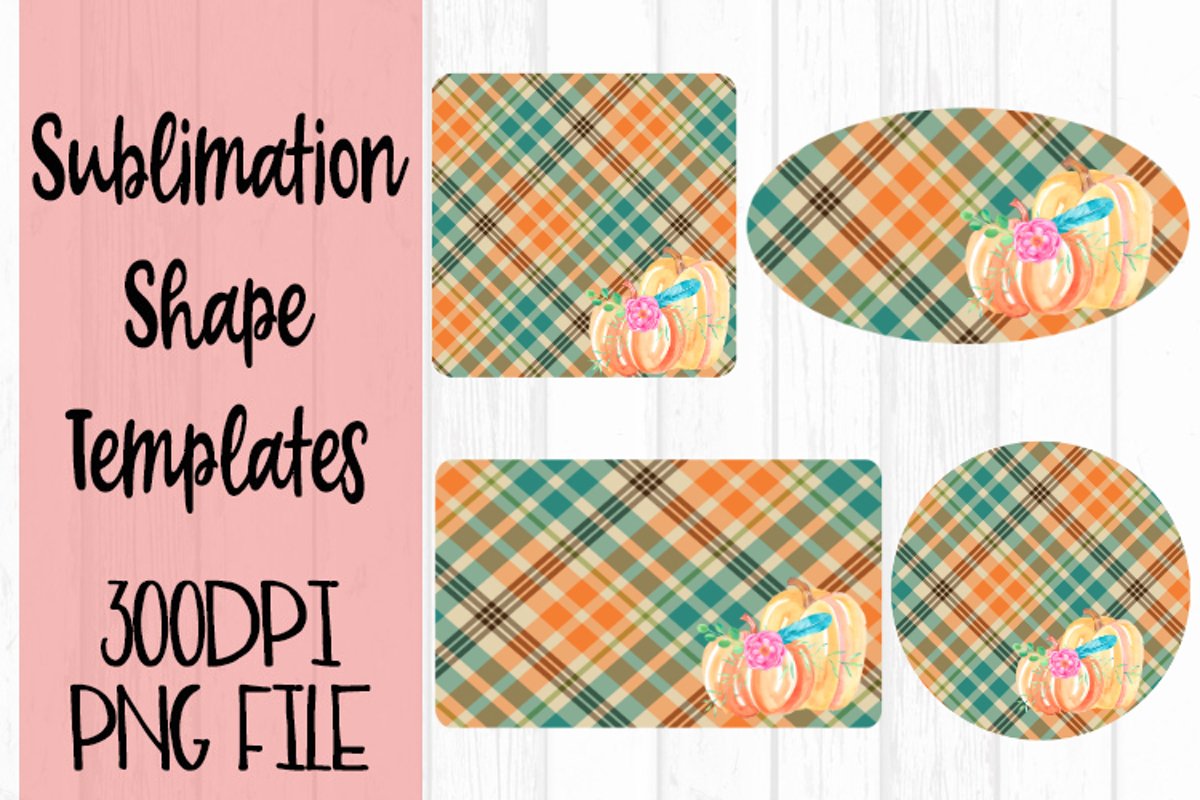 Plaid Pumpkin Sublimation Templates example image 1