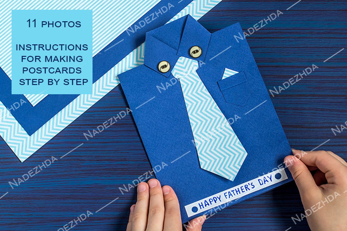Child makes greeting card for Father's Day example image 1