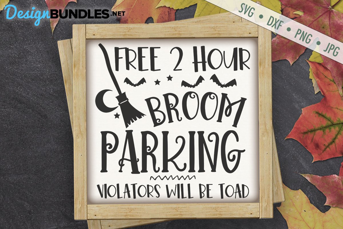 Broom Parking | Witch | Halloween SVG example image 1