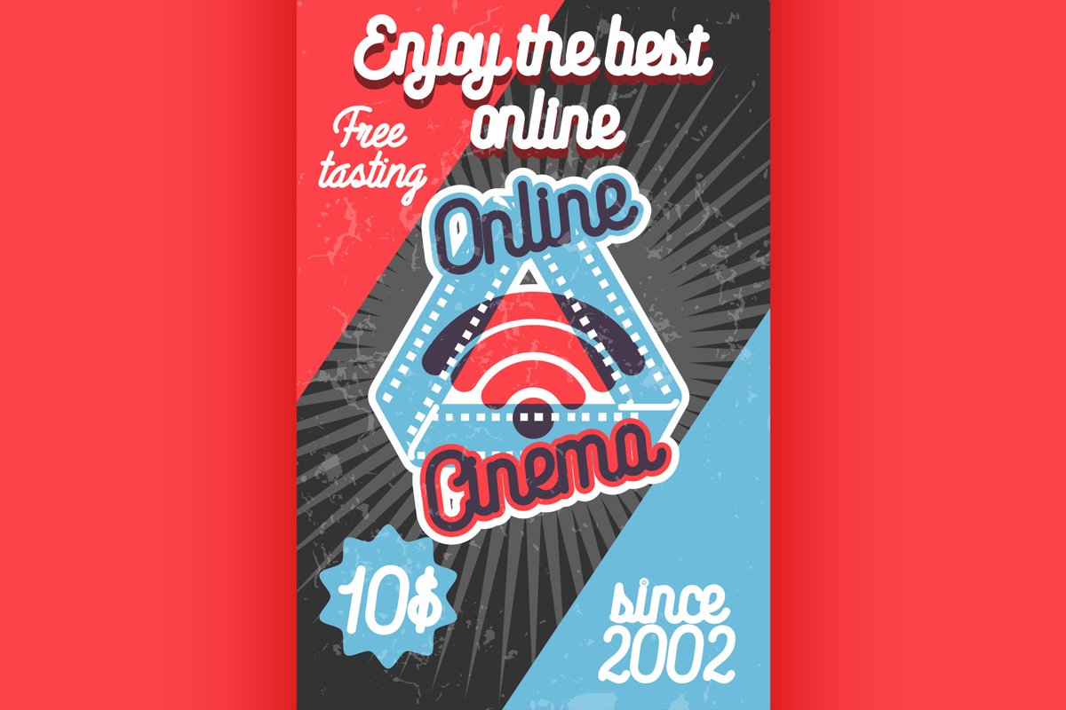 Color vintage online cinema banner example image 1