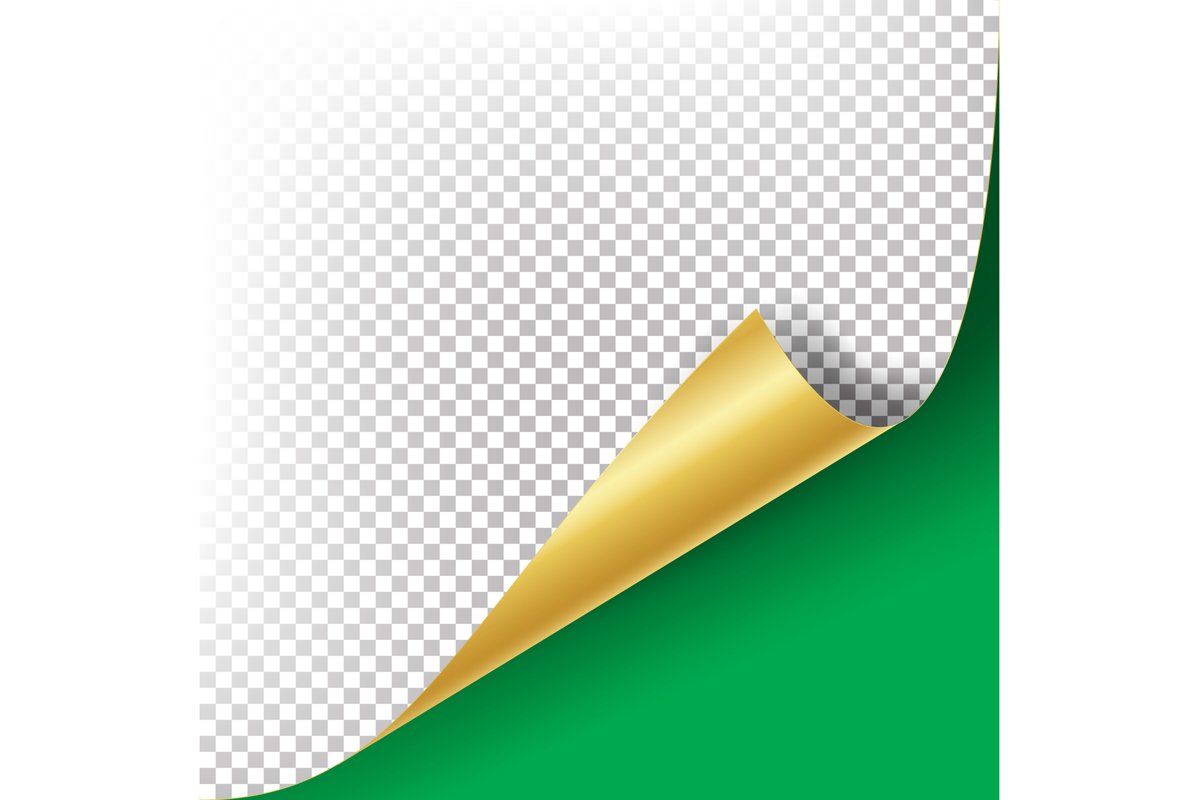 Curled Golden Metalic Corner Vector example image 1