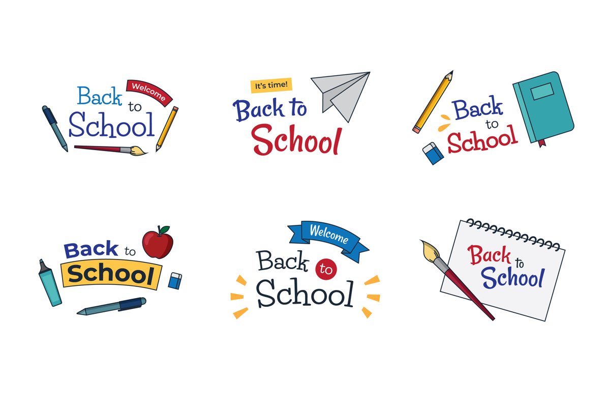 Hand Drawn Back to School Badges example image 1