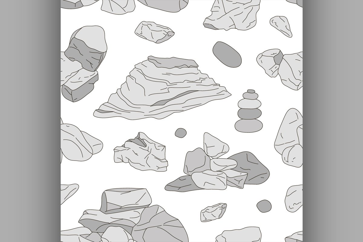 Rocks and stones elements pattern example image 1
