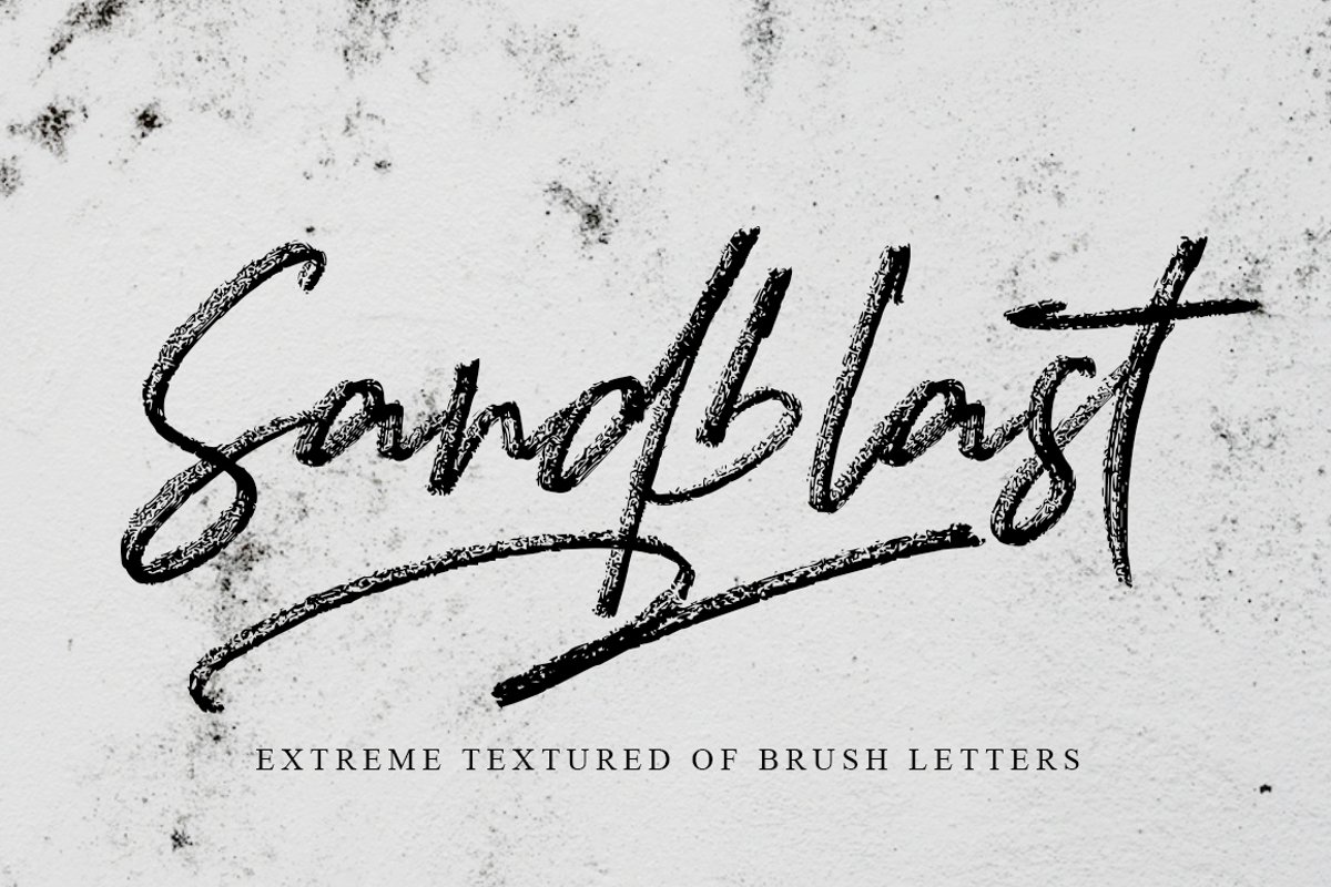 Sandblast Extreme Texture Brush Font example image 1