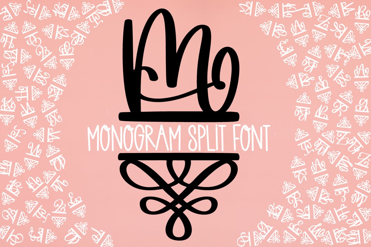 Monogram Split Letters With Flourish Font example image 1
