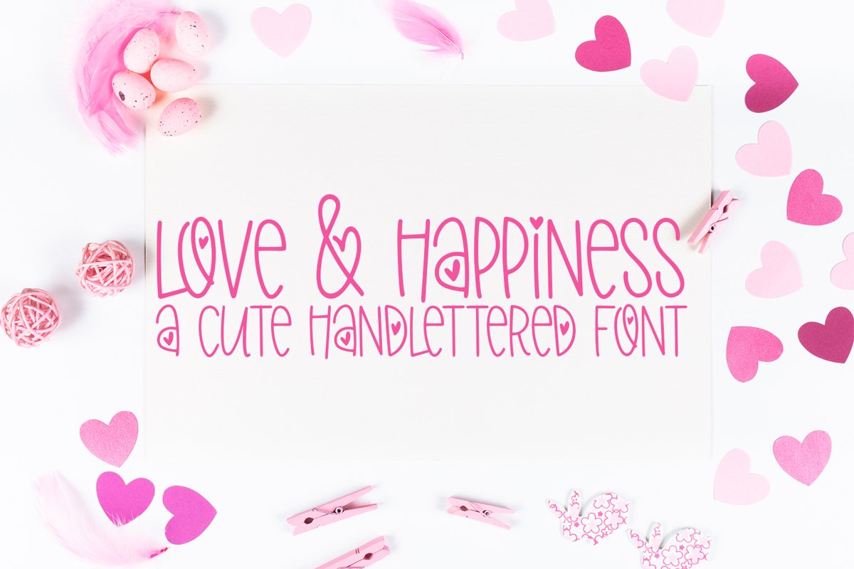 Love & Happiness - A Valentine's Day Hand-Lettered Font example image 1