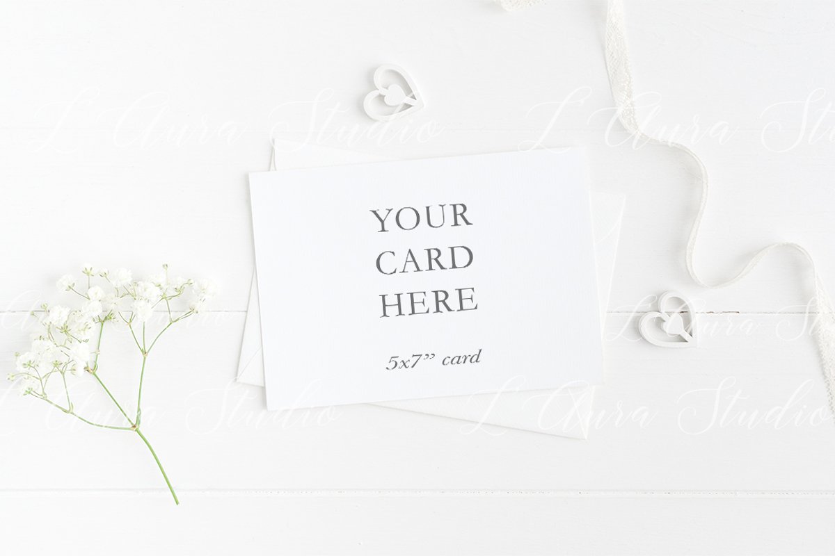 Invitation card mockup - 5x7 wedding example image 1