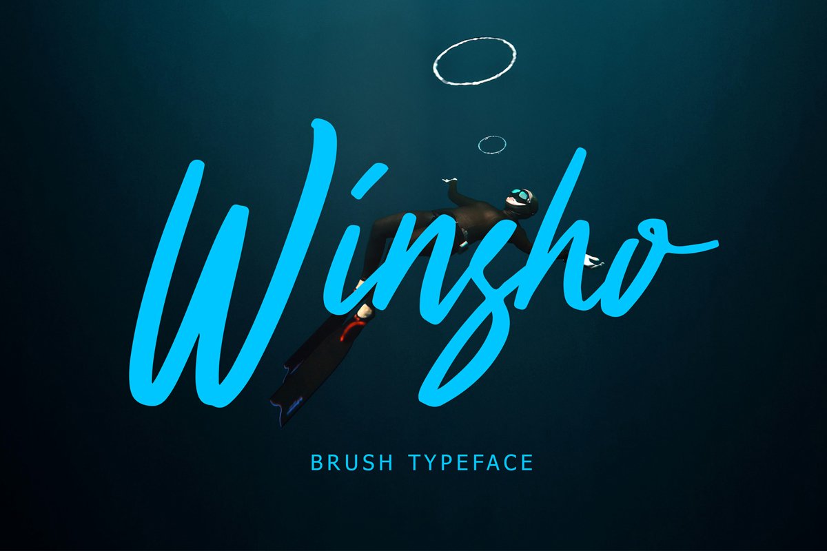 Winsho Brush Typeface Winsho Brush Typeface Winsho Brush Typ example image 1