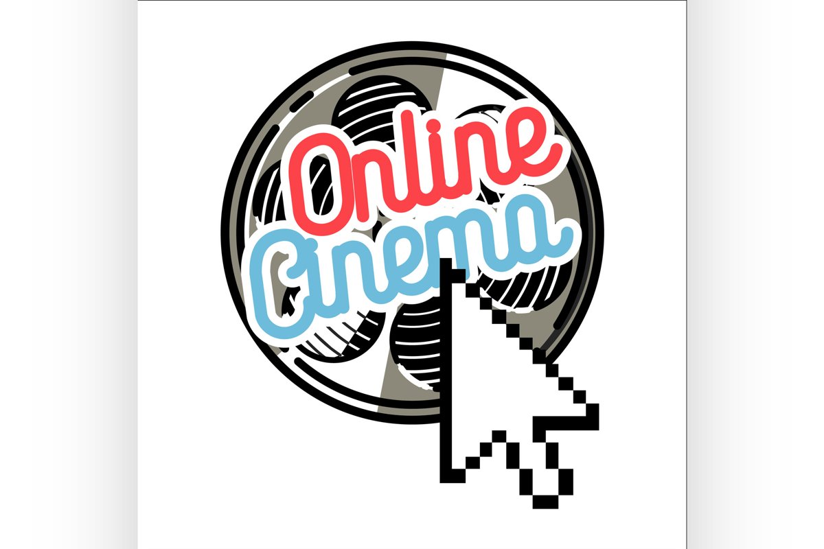 Color vintage online cinema emblem example image 1