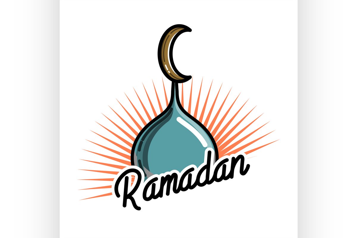Color vintage ramadan emblem example image 1