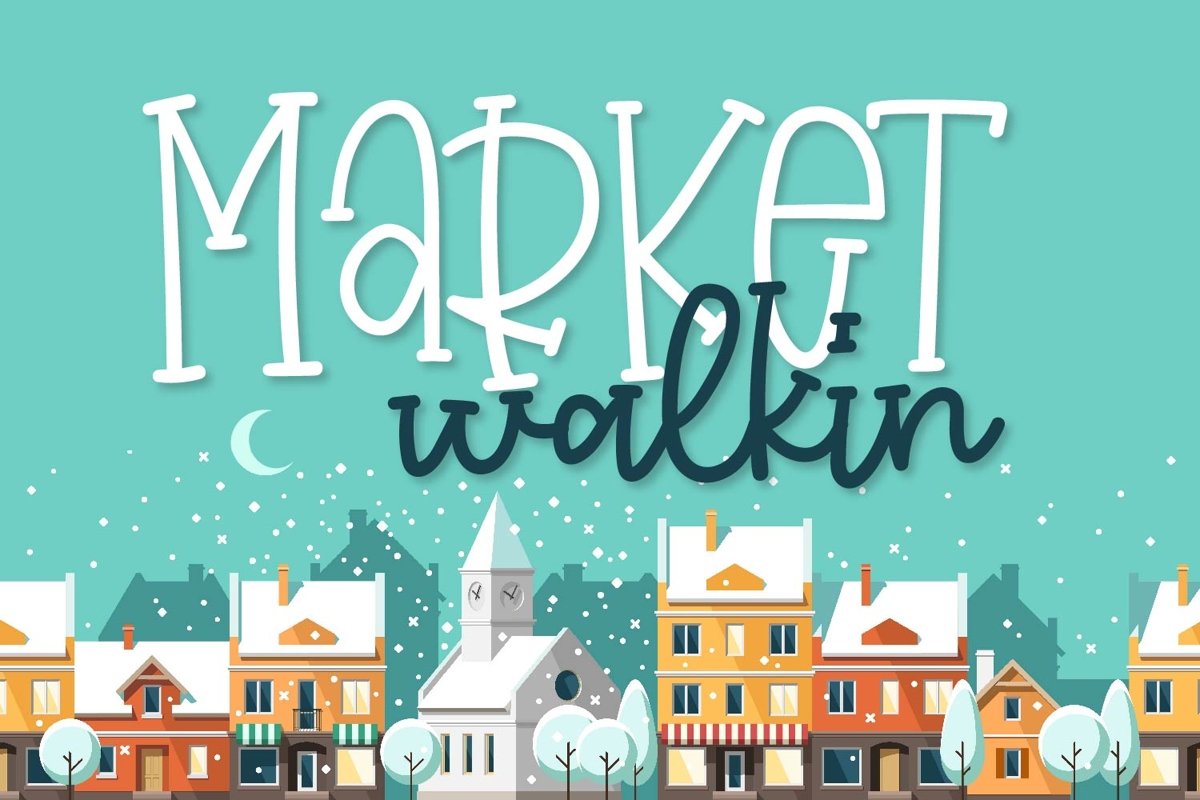 Market Walkin - A Fun Monoline Serif Duo example image 1