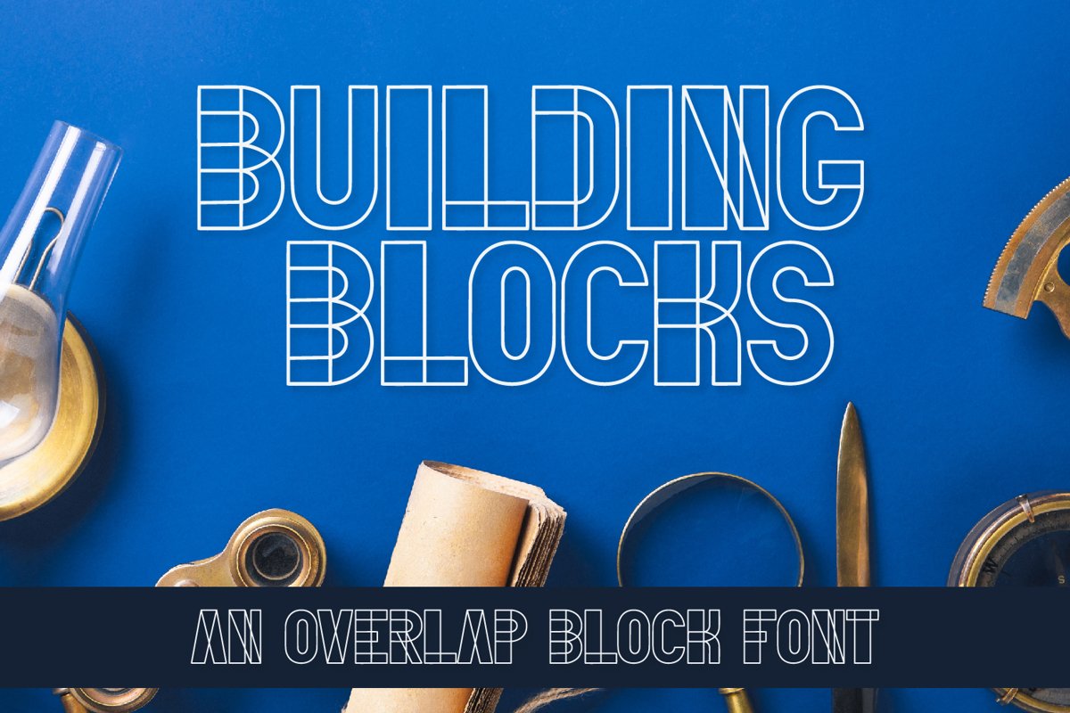 Building Blocks - An Overlapping Outlined Font example image 1
