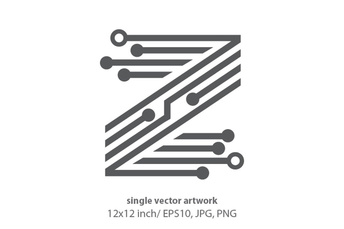 digital letter z- single vector artwork example image 1