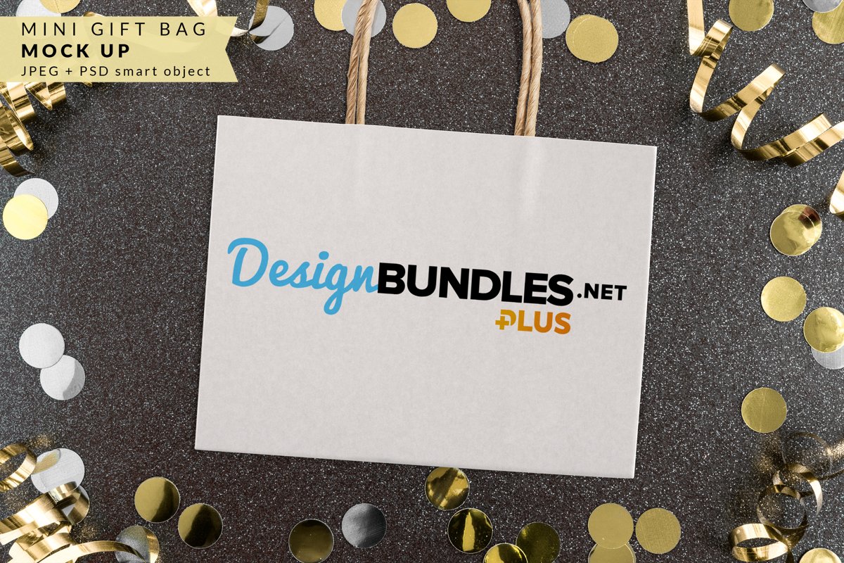 Download Mini Gift Bag Mockup New Year Wedding Birthday