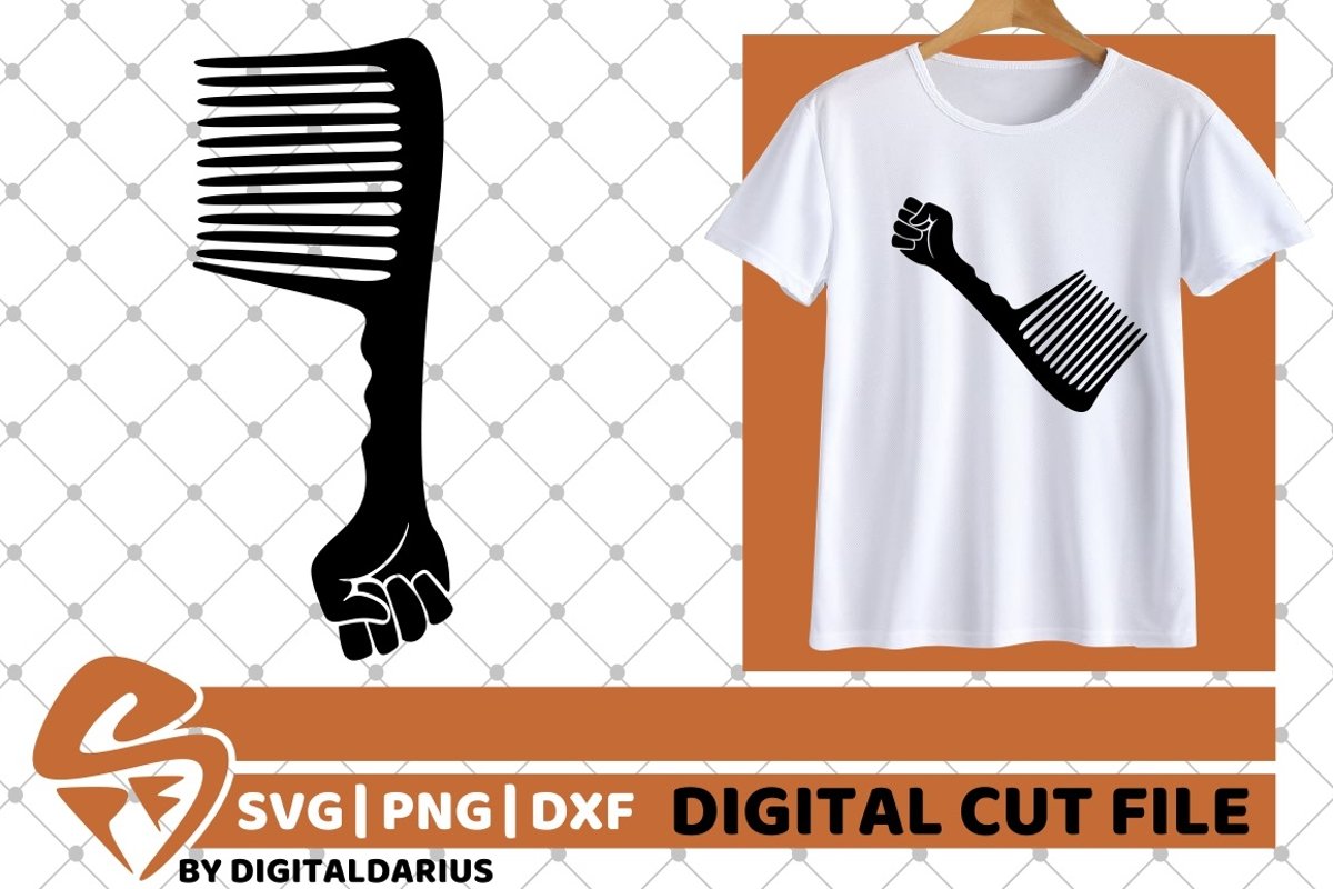 Hair Comb svg, Hairdresser svg, Hairstylist svg, Fist, Power example image 1