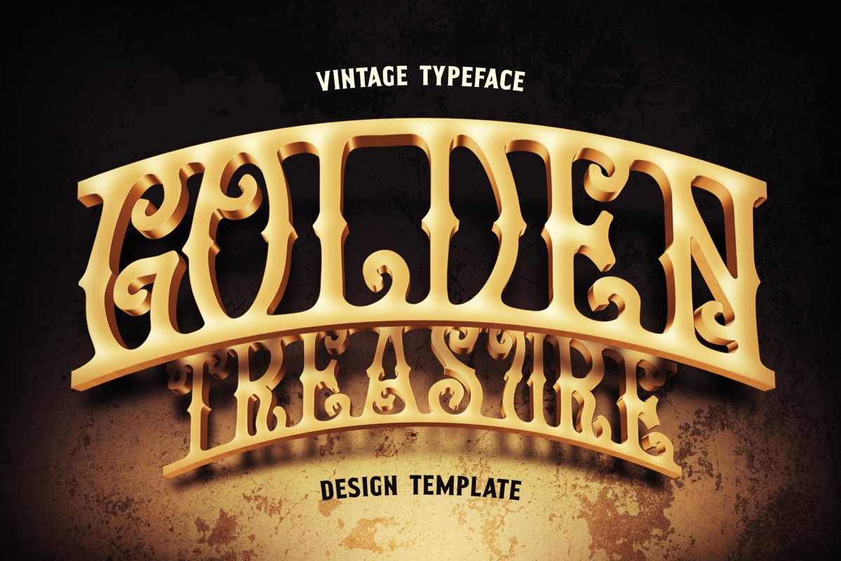 Golden Treasure font & template example image 1
