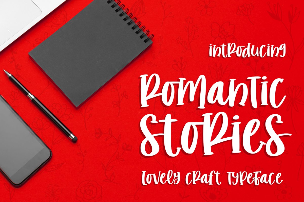 romantic stories - handcraft font - example image 1