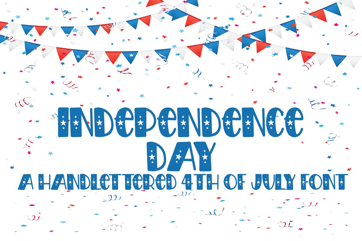 Independence Day - A Hand-Drawn 4th of July Font example image 1