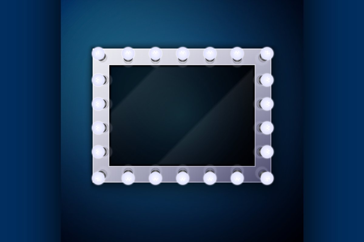 Make up mirror with light bulbs example image 1