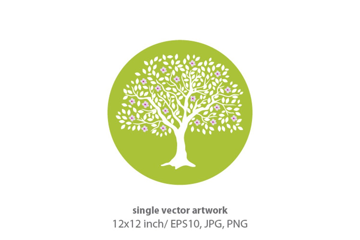 BLOOMING TREE - single vector artwork example image 1