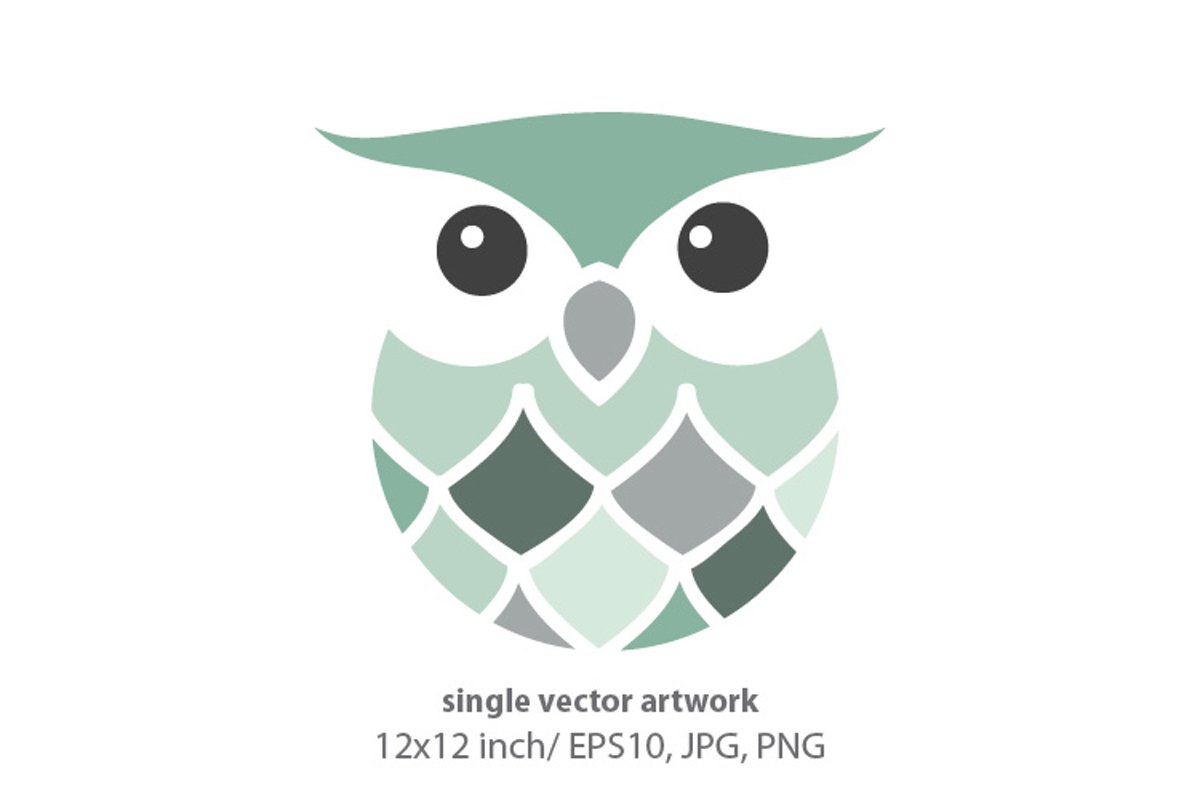 cute little owl - single vector artwork example image 1