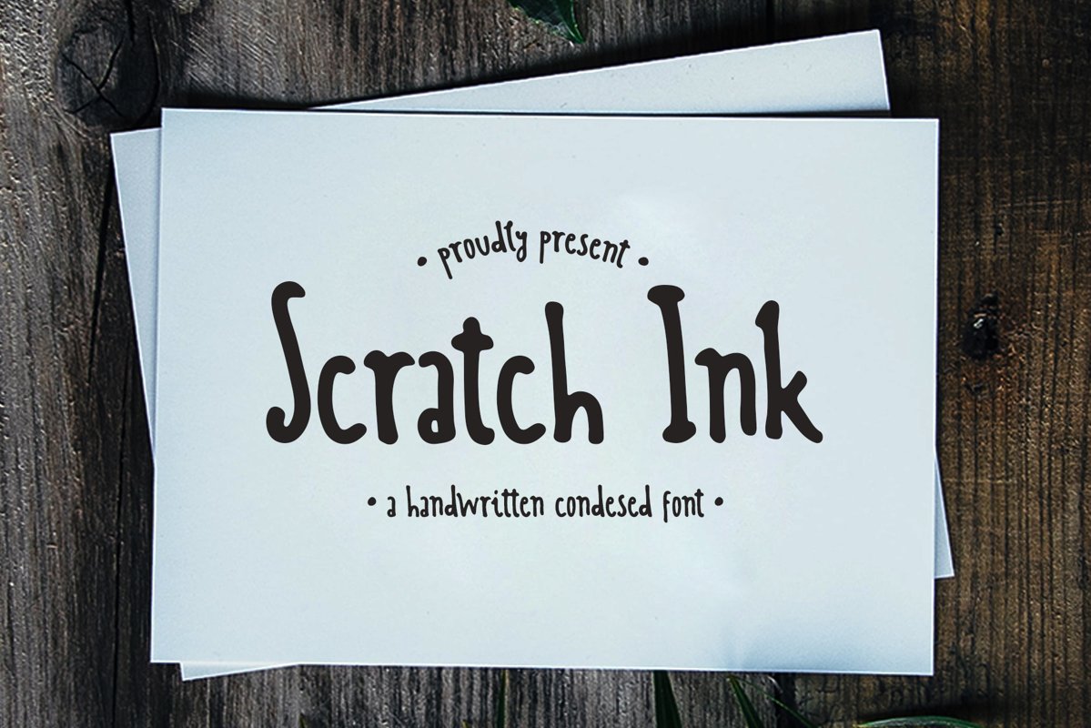 Scratch Ink - A Handwritten Condesed Font example image 1