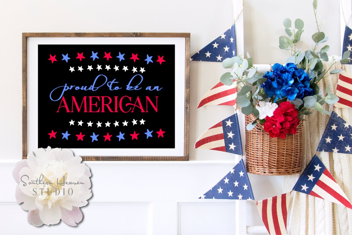 PROUD TO BE AN AMERICAN - SVG, PNG, DXF and EPS example image 1