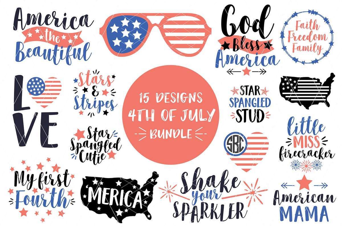 4th OF JULY SVG Bundle SVG DXF PNG example image 1