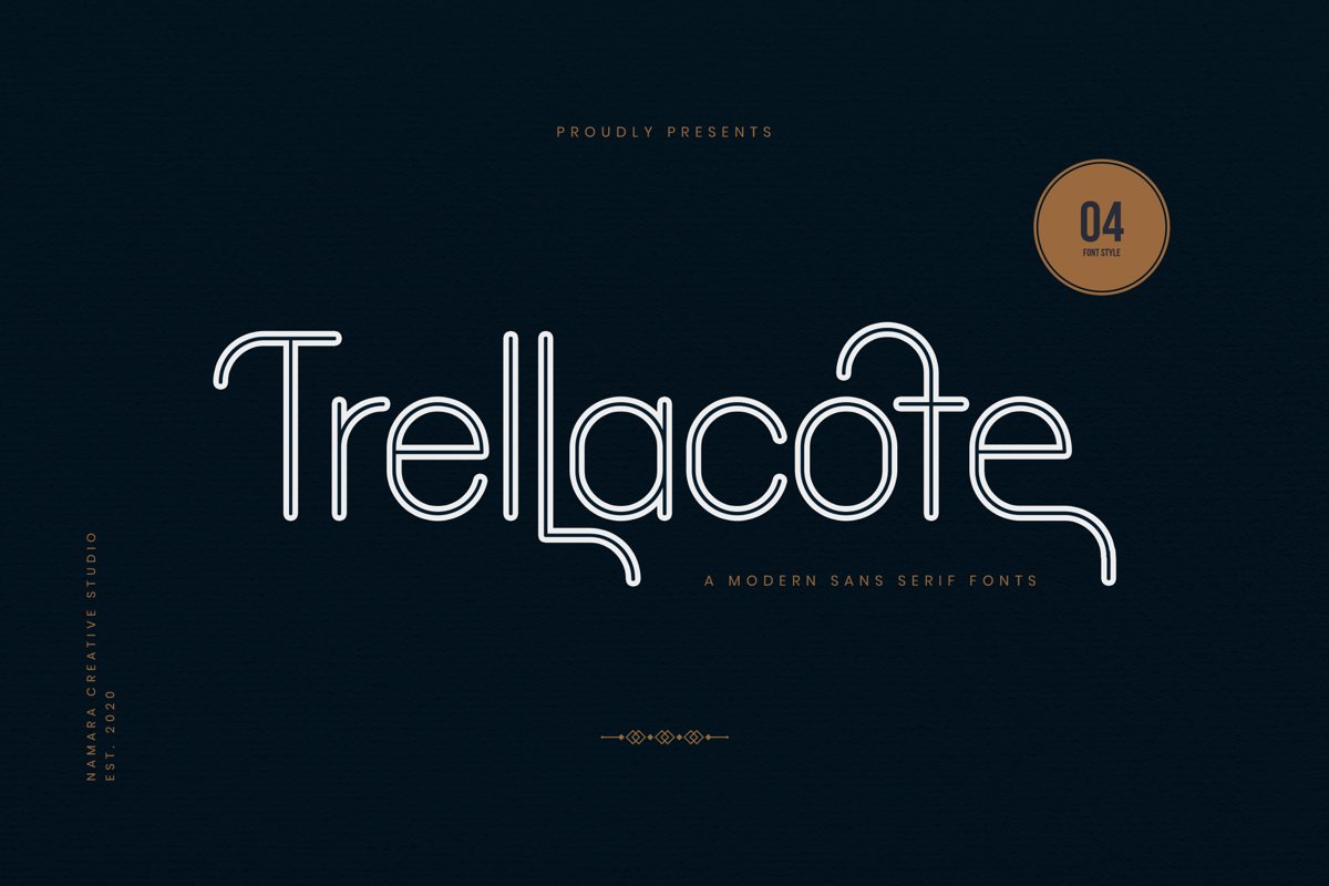 Trellacotte Modern Sans Serif Fonts example image 1