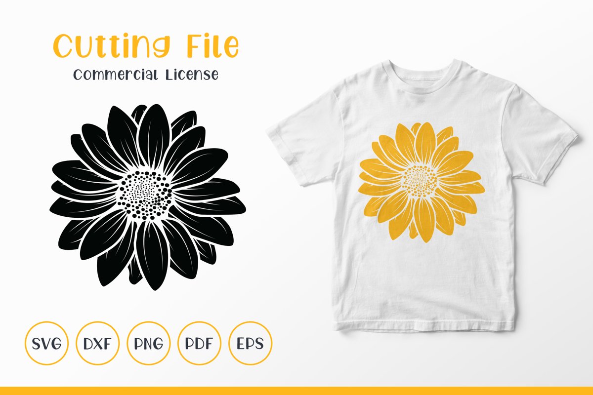Sunflower SVG, Sunflower Clipart SVG, Sunflower Monogram SVG example image 1