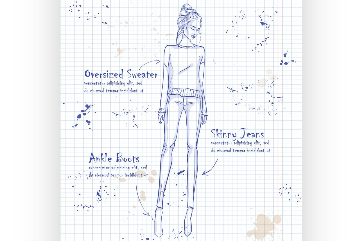 Trendy look on a notebook page example image 1