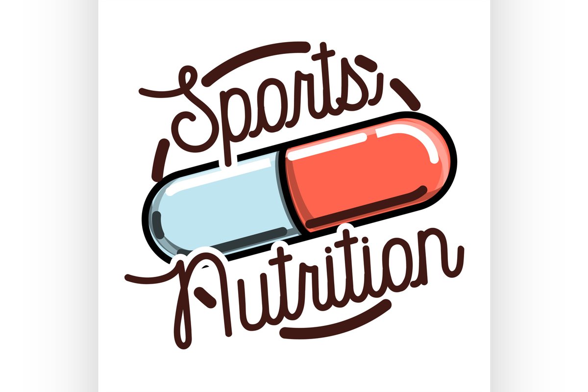 Color vintage sports nutrition emblem example image 1