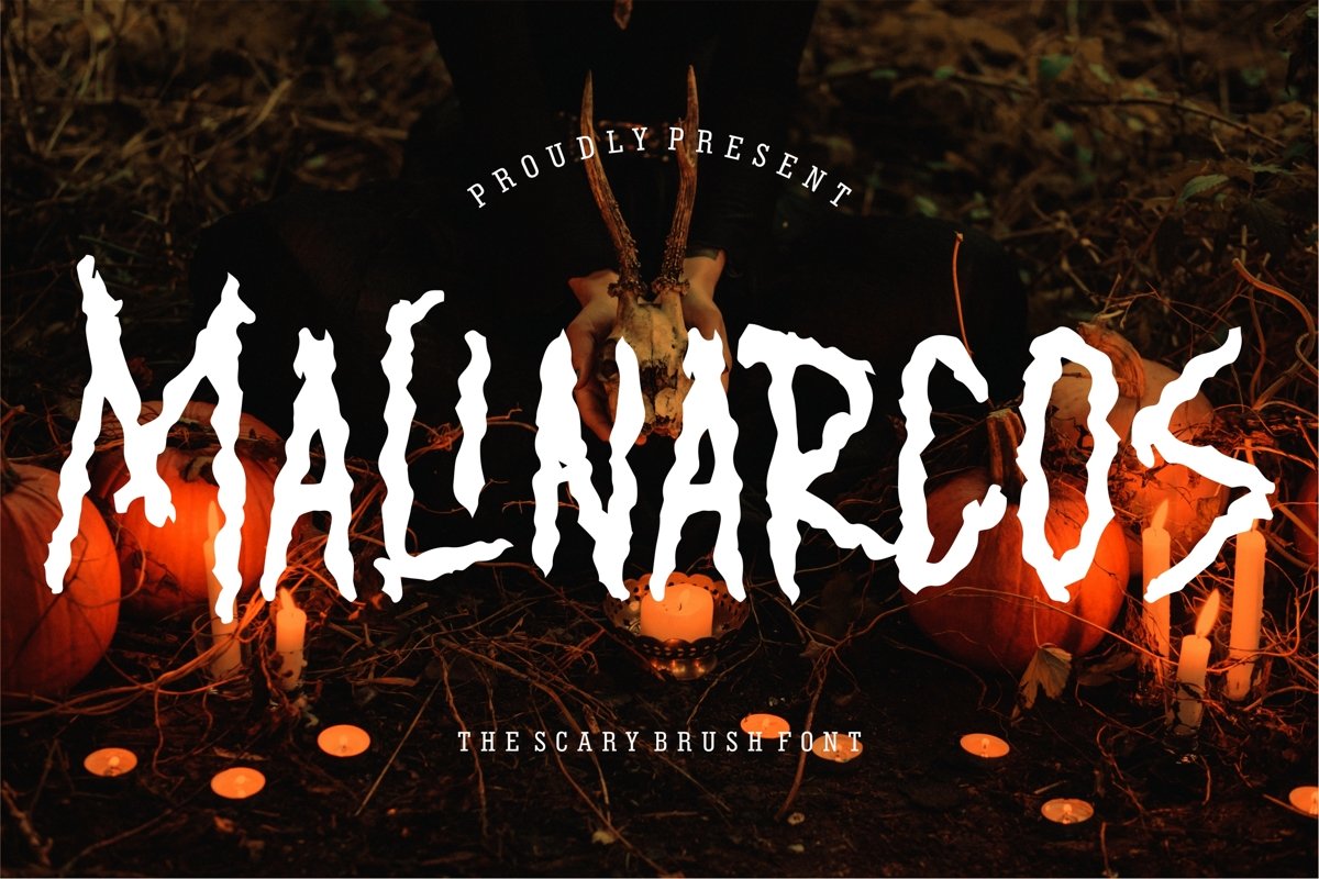 Malinarcos - The Scary Brush Font example image 1