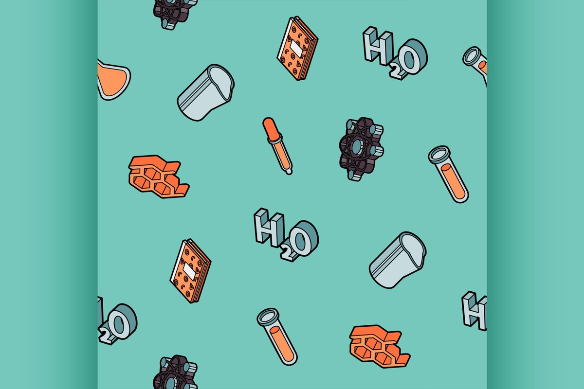 Chemical color outline isometric pattern example image 1