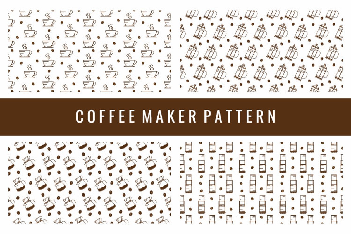 Coffee Maker Seamless Pattern example image 1