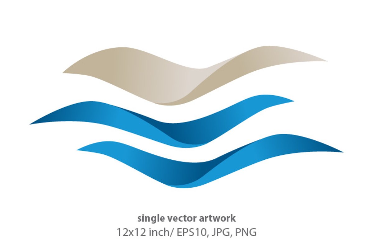Ocean waves - single vector artwork example image 1
