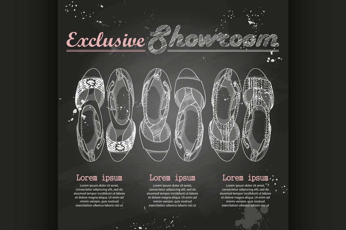 Fashion vector sketch womens shoes. example image 1