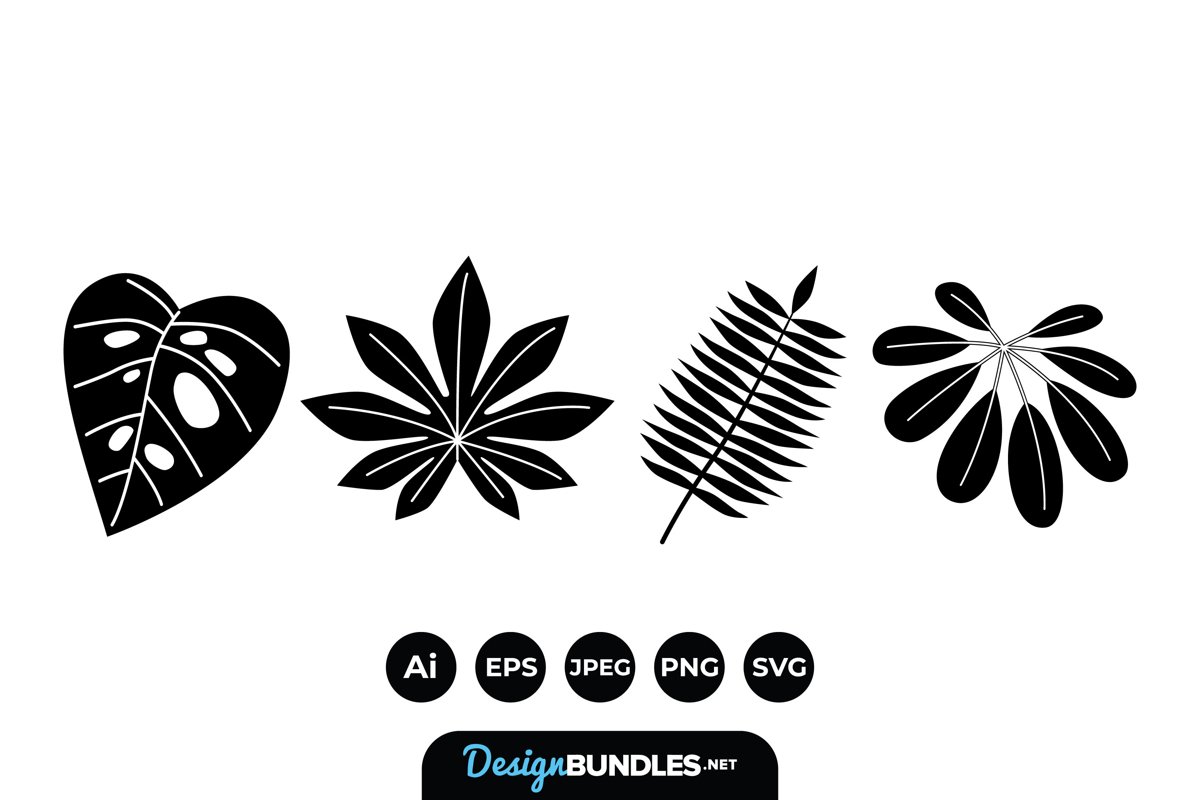 Tropical Leaves Silhouttes example image 1
