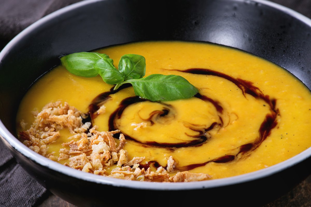 Pumpkin and sweet potato soup example image 1