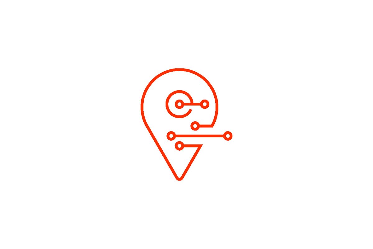 Poin Location Connect Logo Design Isolated example image 1