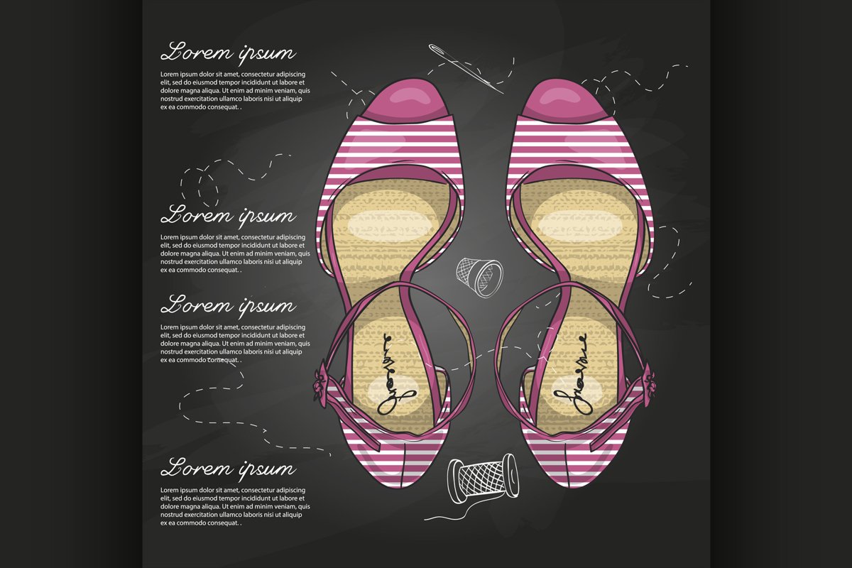 Fashion vector sketch womens shoes. example image 1