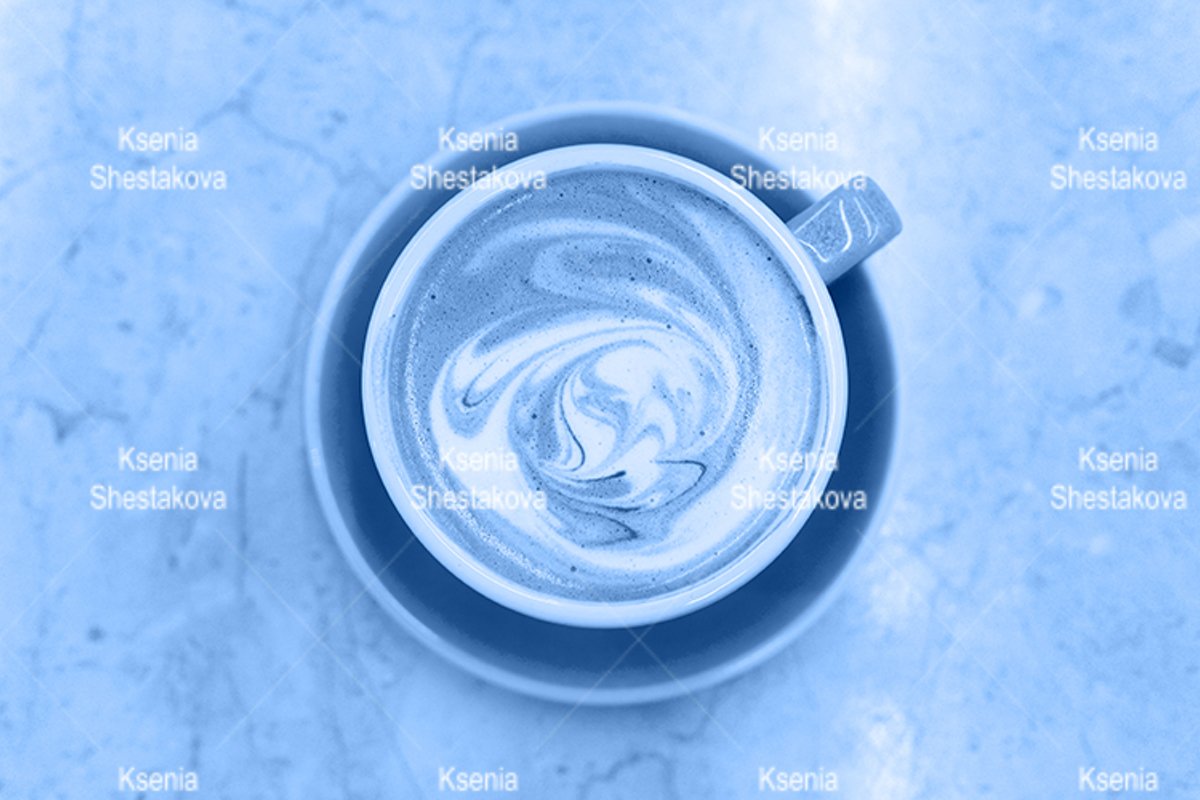 matcha green tea cup latte with a pattern of milk foam example image 1