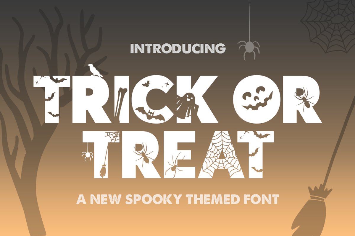 Trick or Treat Silhouette Font example image 1