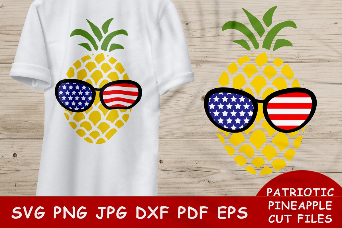 Patriotic Pineapple SVG file|4th of July SVG|American Flag example image 1