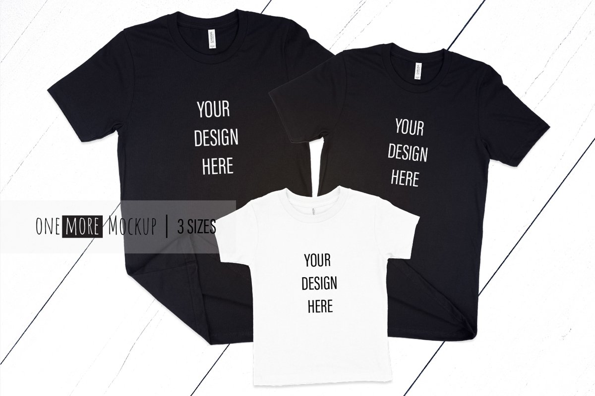 Family Tshirts Mockup | Bella Canvas 3001, 3001T example image 1