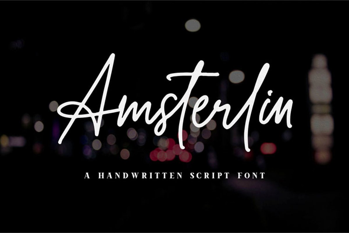 Amsterlin//Handwritten Script Font example image 1