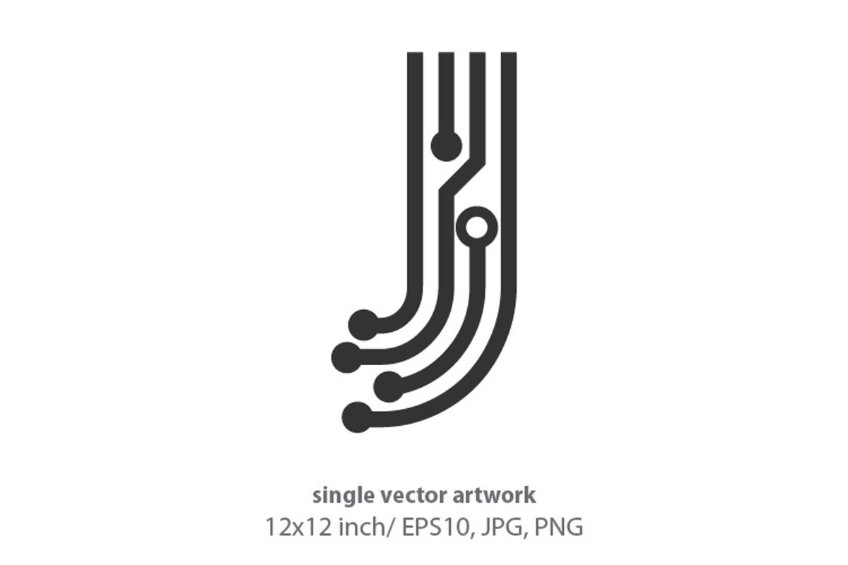 digital letter j- single vector artwork example image 1