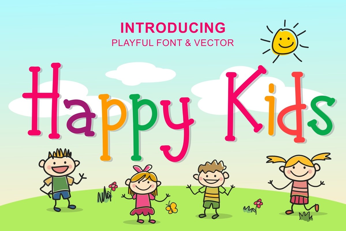 Happy Kids - Playful Font example image 1