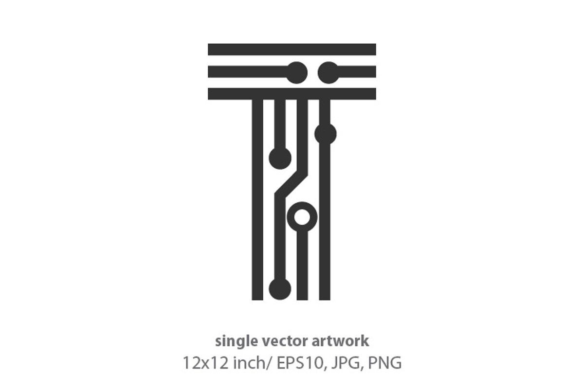 digital letter t- single vector artwork example image 1